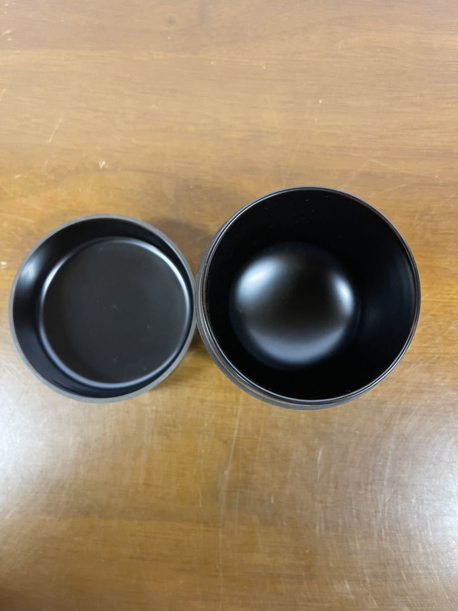 辻石斎 共箱 山中塗 共布 四代 春秋丸紋棗 淡々斎好