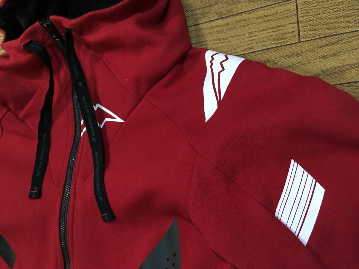 KUSHITANI レブロフーディー ライディングスウェットパーカー レッド色