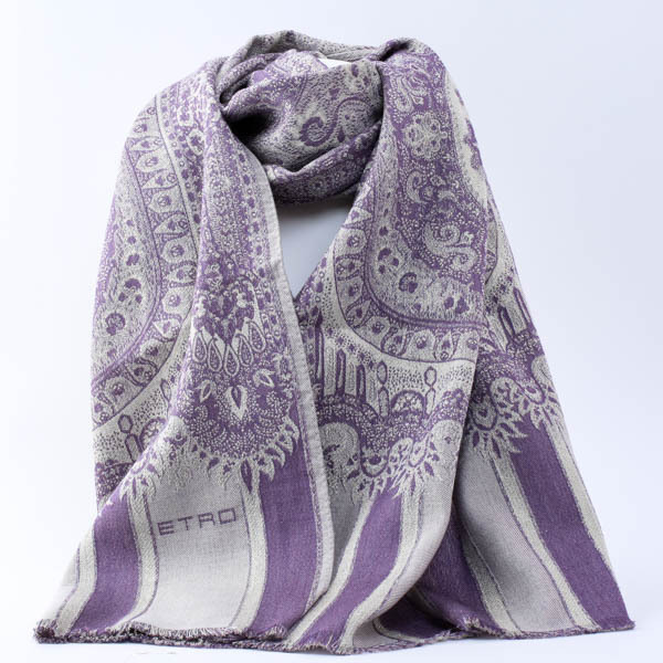 ETRO ペイズリー柄ストール シルク麻混紡 ETRO エトロ ショール
