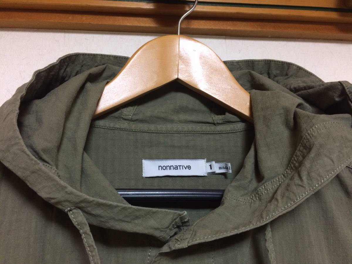 美品☆nonnative TROOPER HOODED JACKET COTTON RIPSTOP OVERDYED 1 