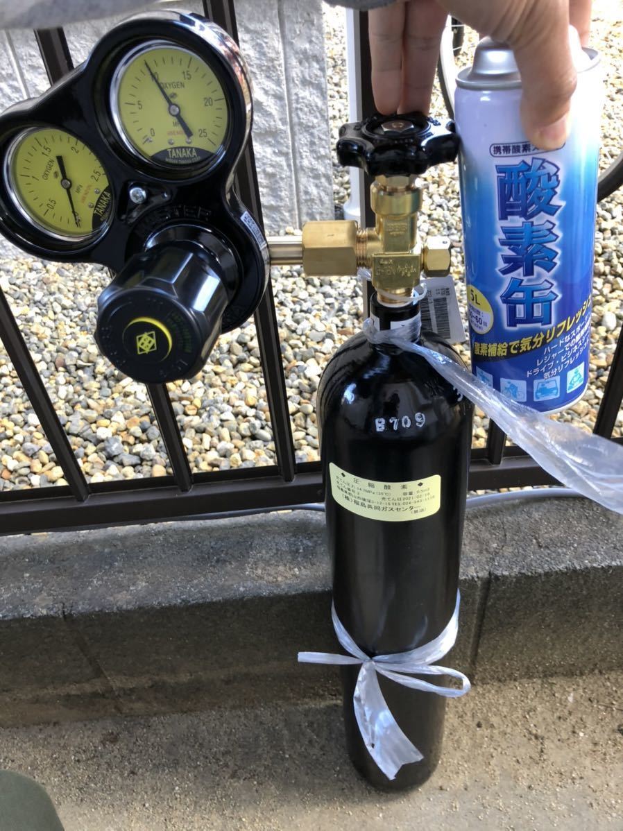 酸素ボンベ メダカ販売・発送に使用しておりました。