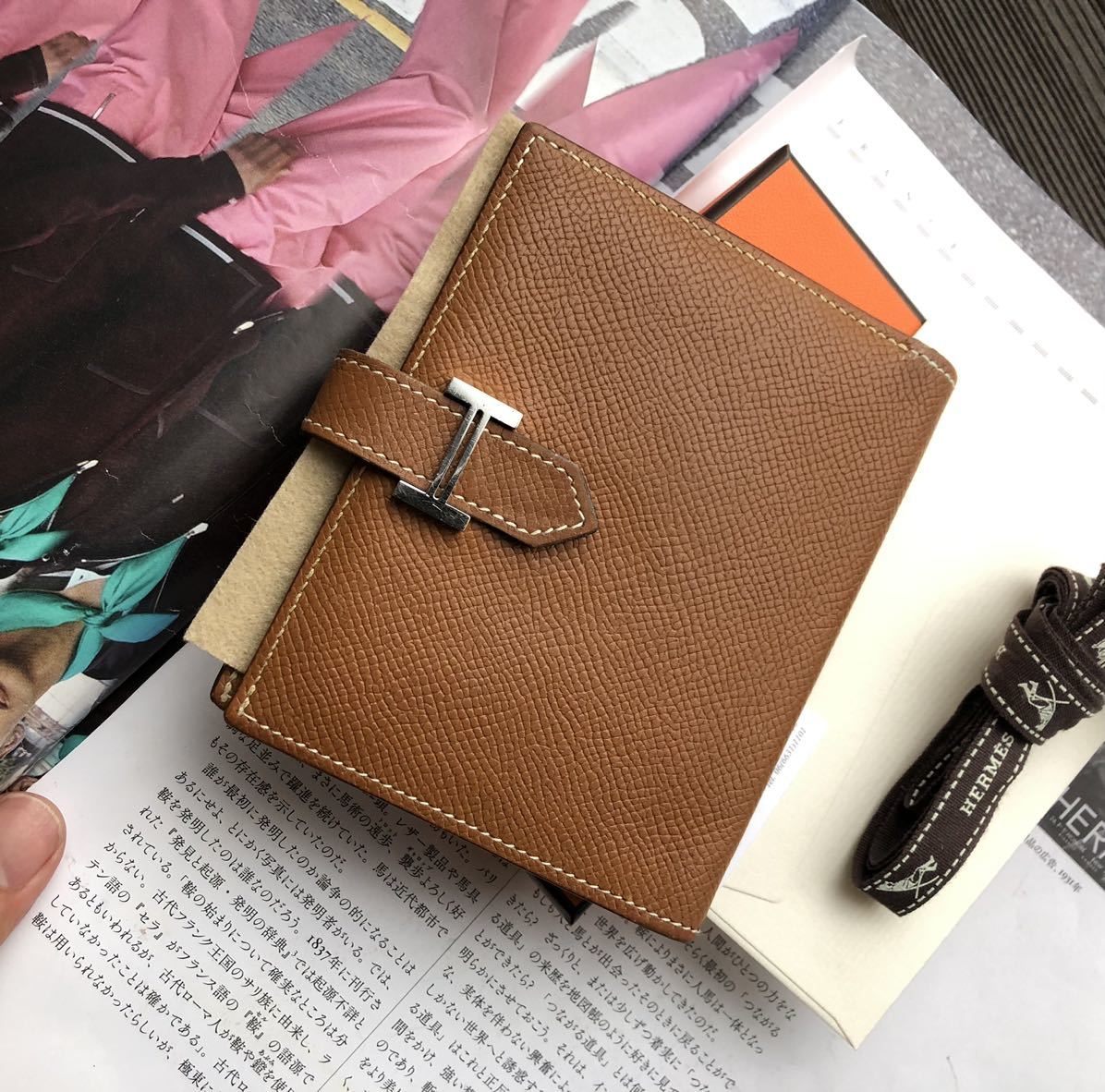 超美品☆鑑定済確実正規品☆エルメス ベアン 二つ折り財布 コンパクト 