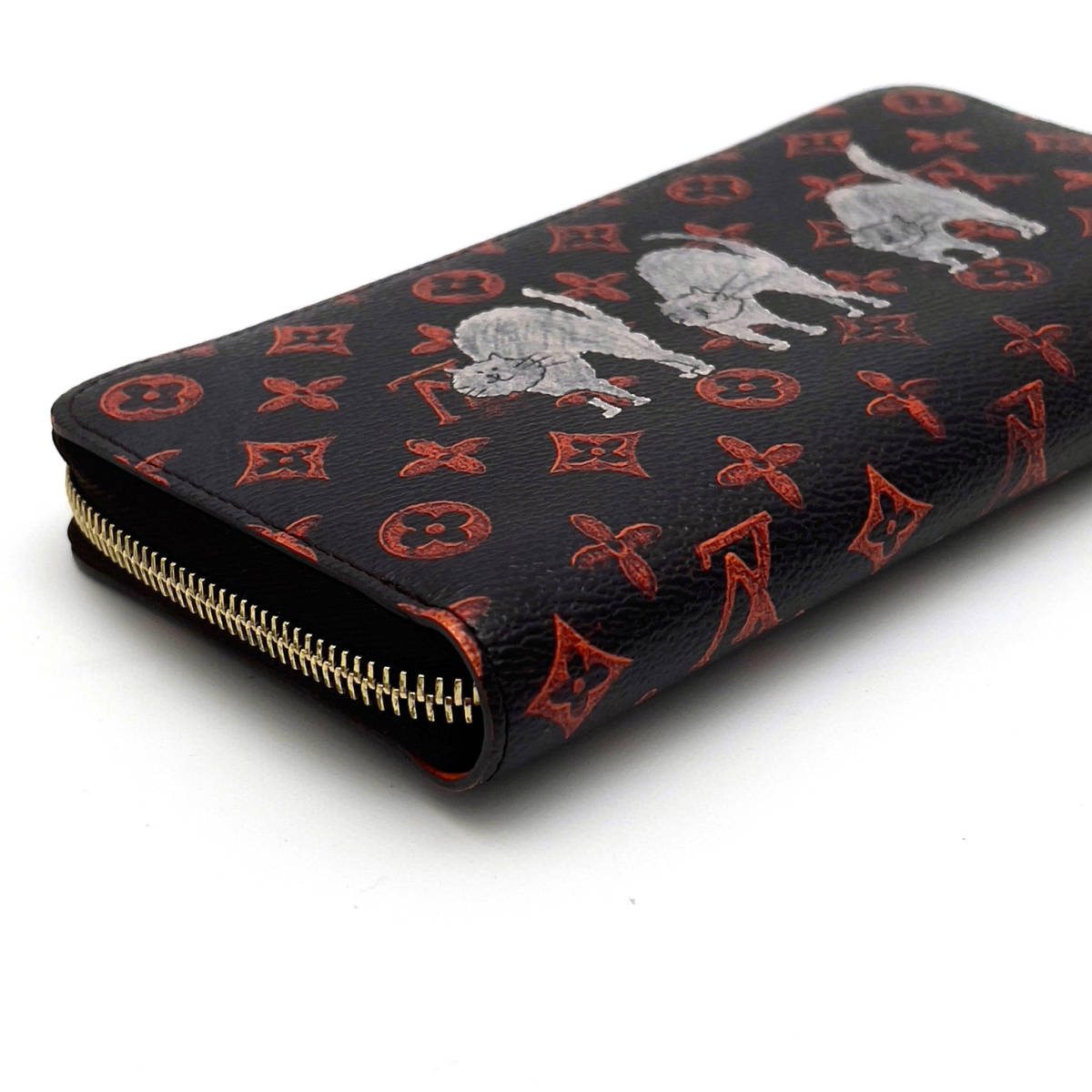 b68◇超美品◇ ルイヴィトン Louis Vuitton キャットグラム ジッピー