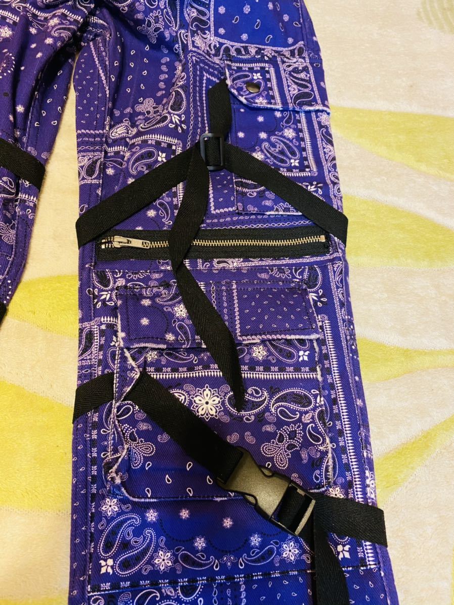 売切！rogic paisley bontage pants s 美品 紫 nubian限定品(ロジック