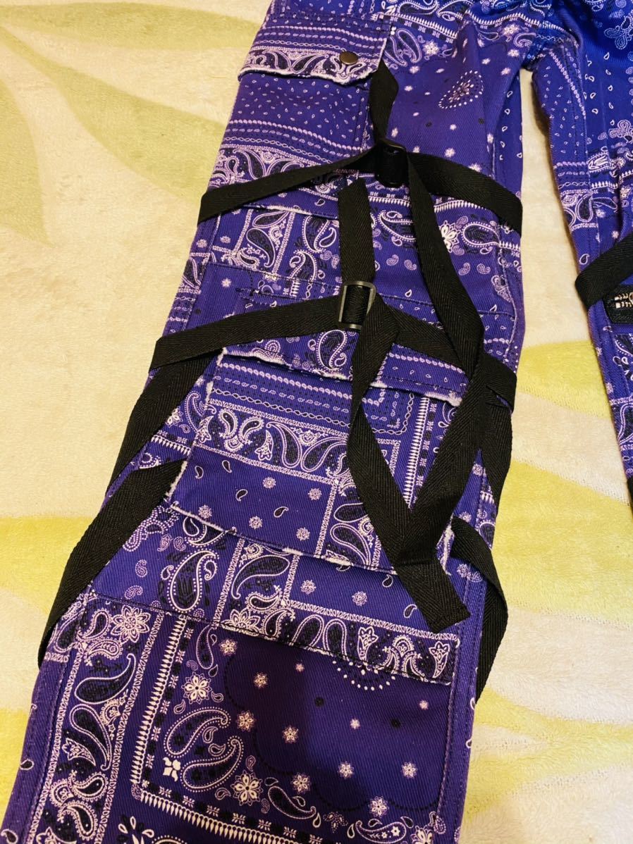 希少 NUBIAN限定 ROGIC ロジックカラー ペイズリー柄 パープル L 売切！rogic paisley bontage pants s 美品 紫 nubian限定品(ロジック