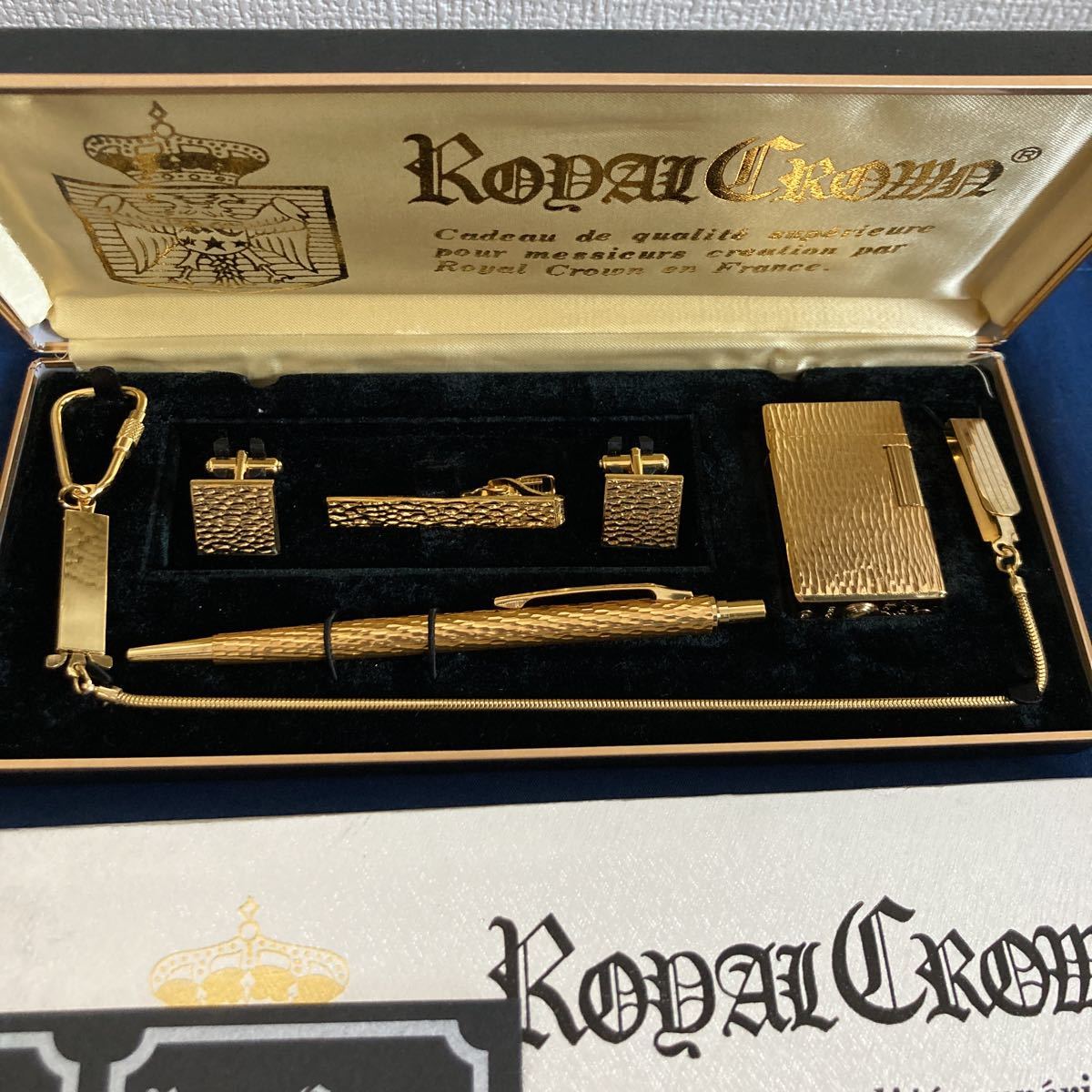 ROYAL CROWN ロイヤルクラウン ゴールド 金 18KGP ライター カフス 