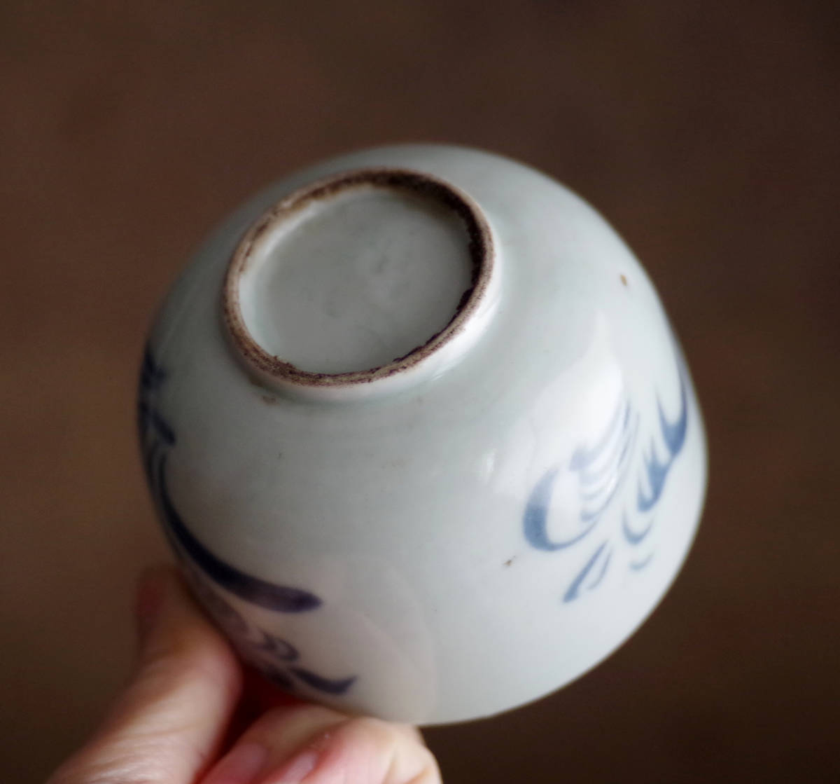 流水に楓文 古伊万里 ころ茶碗 江戸後期 酒器 茶道具 向付 湯呑み 染付