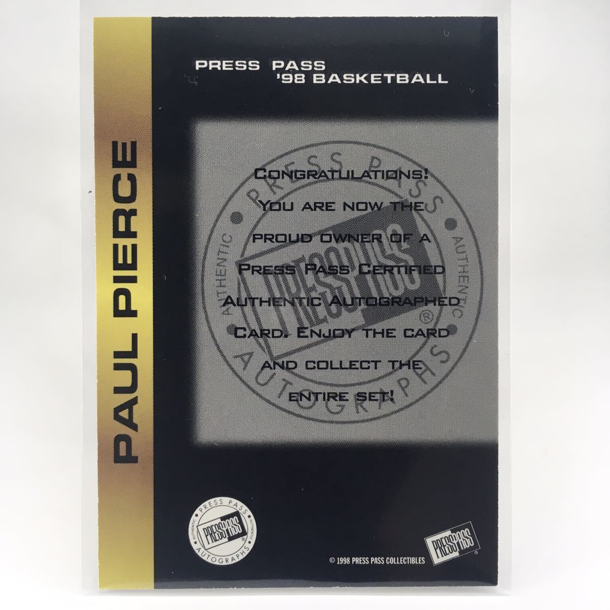 1円スタート☆直筆サイン☆ポール・ピアース☆ PAUL PIERCE 1998 PRESS 