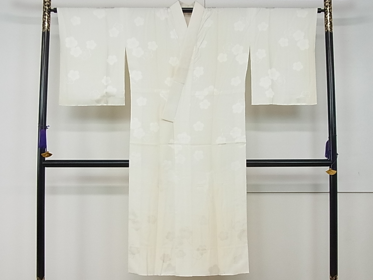 平和屋着物■上質な長襦袢　袷　梅　逸品　r740 正絹 逸品 袷 長襦袢 群鶴 金彩