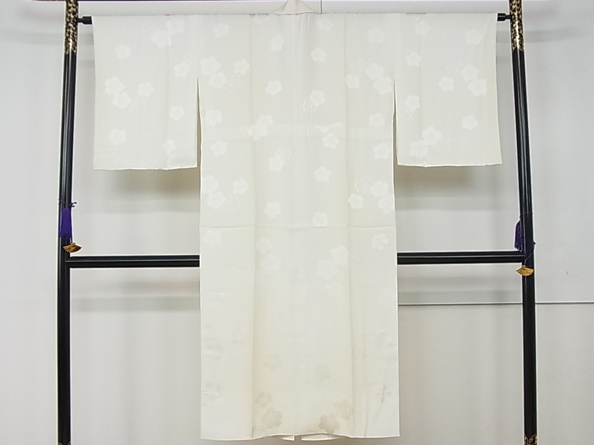 平和屋着物■上質な長襦袢　袷　梅　逸品　r740 正絹 逸品 袷 長襦袢 群鶴 金彩