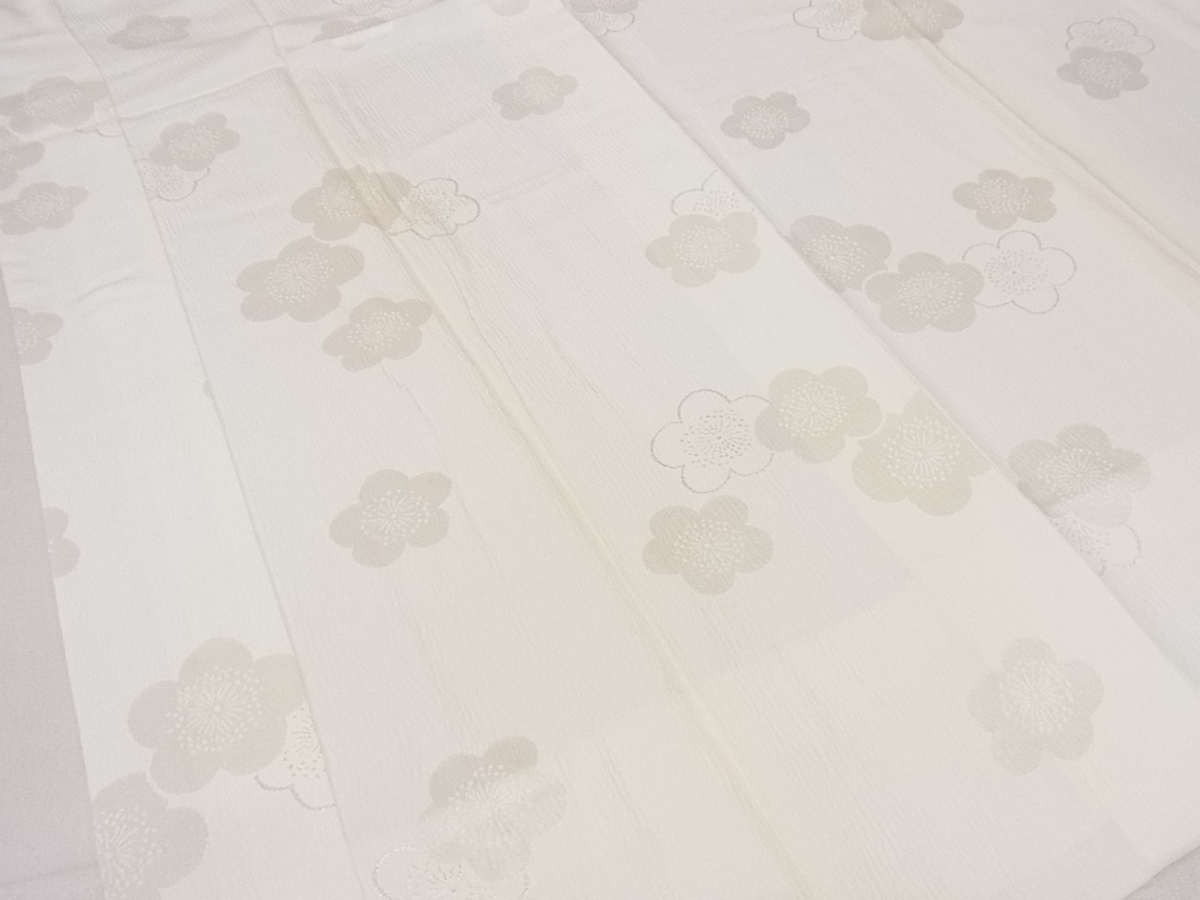 平和屋着物■上質な長襦袢　袷　梅　逸品　r740 正絹 逸品 袷 長襦袢 群鶴 金彩