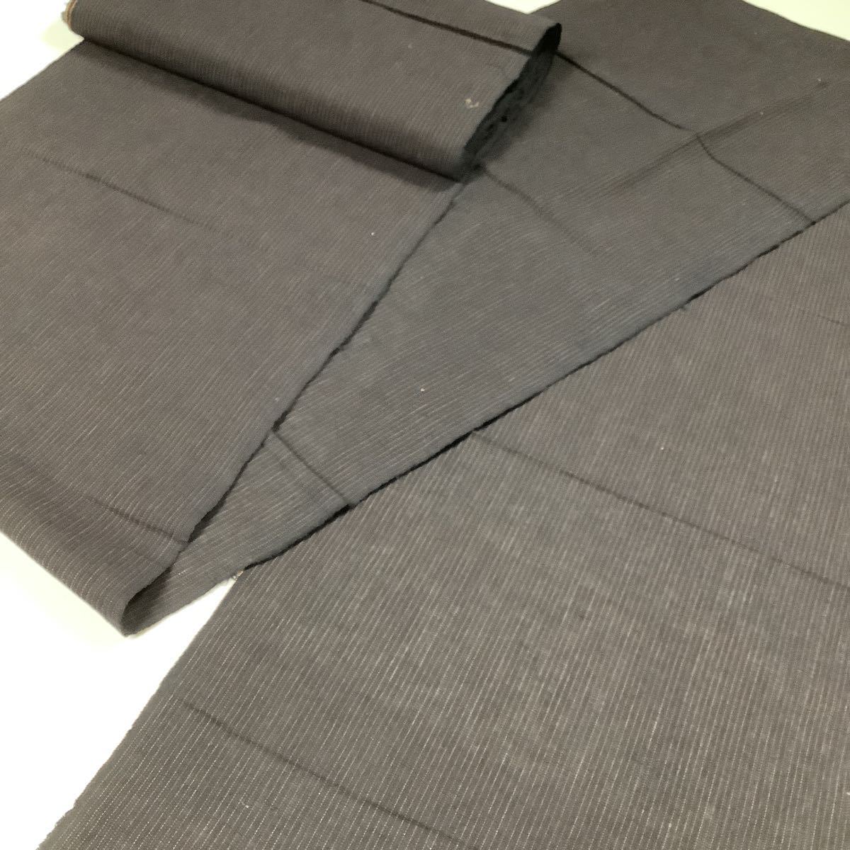 古布前掛け専門屋 近江縞 盲縞 本藍染ざっくり手織り縞木綿 反物 10m55cm 風呂敷藍無地刺子型染裂織襤褸書生絣蚊絣雪ん子絣(リメイク素材 ...