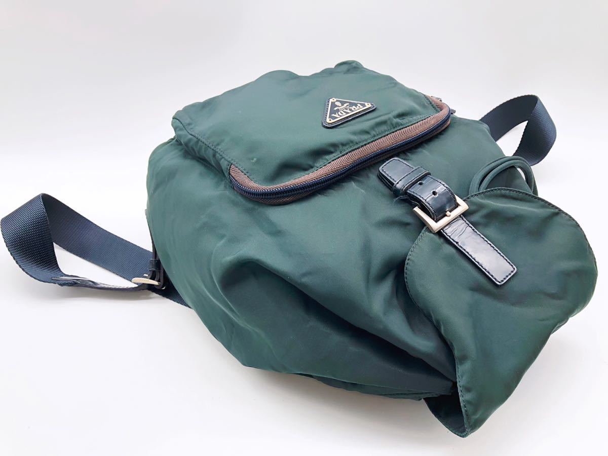 1円～ PRADA プラダ リュックサック バックパック ナイロン カーキ系 