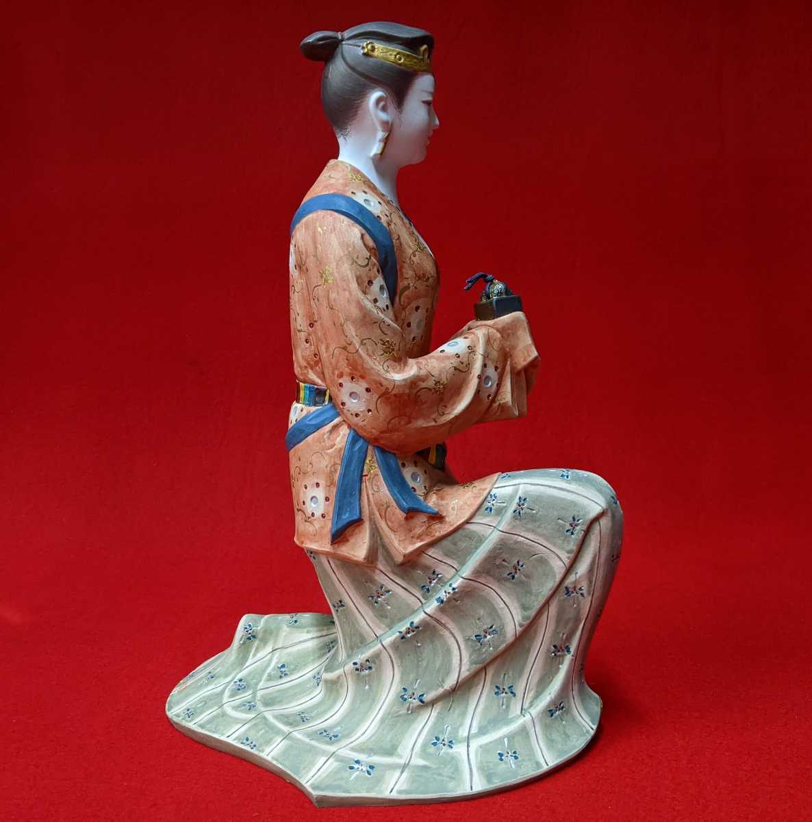 博多人形 奴国王 金印 日展作家 北岡秀雄作品 木札付き 飾り台付 説明