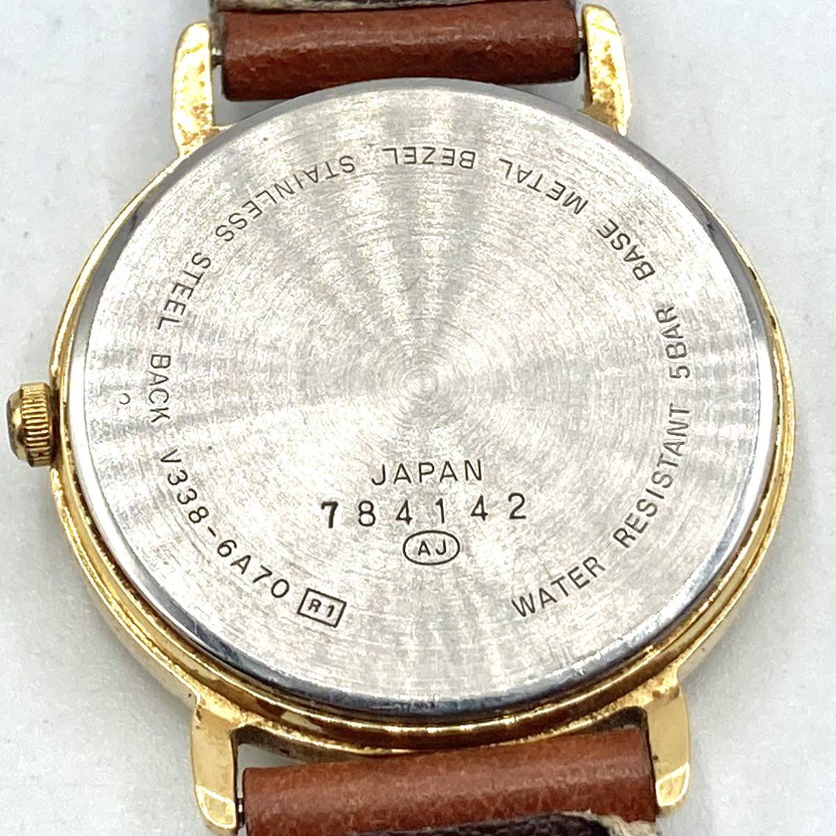 稼働品！SEIKO ALBA SUCCESS クォーツ デイト V338-6A70 ムーン 