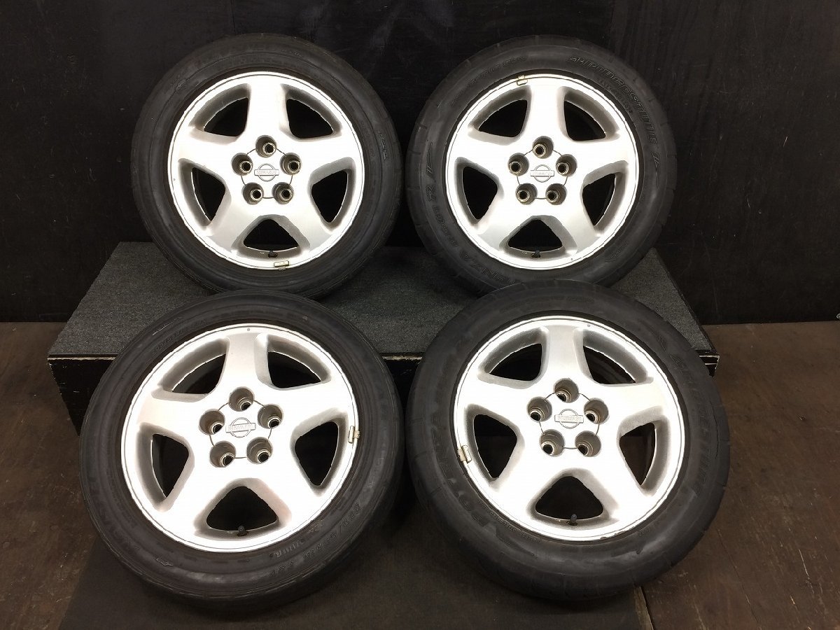 新作登場，正規品NISSAN 日産 純正 16インチ 6.5JJ +40 PCD114.3 5H アルミ 205/55R16 タイヤ付き 4本セット S14 シルビア 個人宅配送不可(ラジアルタイヤ)｜売買されたオークション情報、yahooの商品情報をアーカイブ公開 5穴