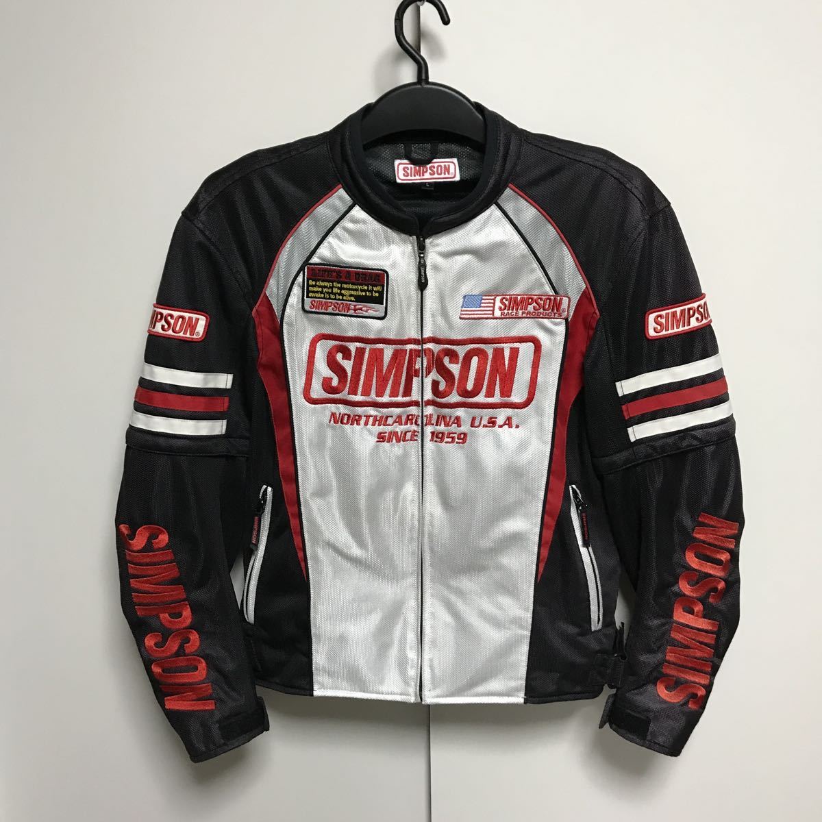 SIMPSON バイク用メッシュジャケット 半袖 シンプソン (SIMPSON) 半袖切り替え 春夏 メンLズサイズ メッシュ