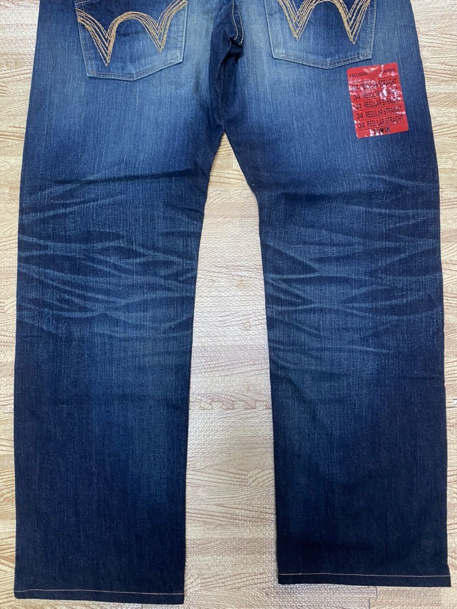 EDWIN EXCLUSIVE VINTAGE exclusive - edwin EDWINエドウィン ルーズストレートデニムパンツ Vintage Exclusive 日本製 メルカリ ヴィンテージ加工 ウエスタンジップ XV W30