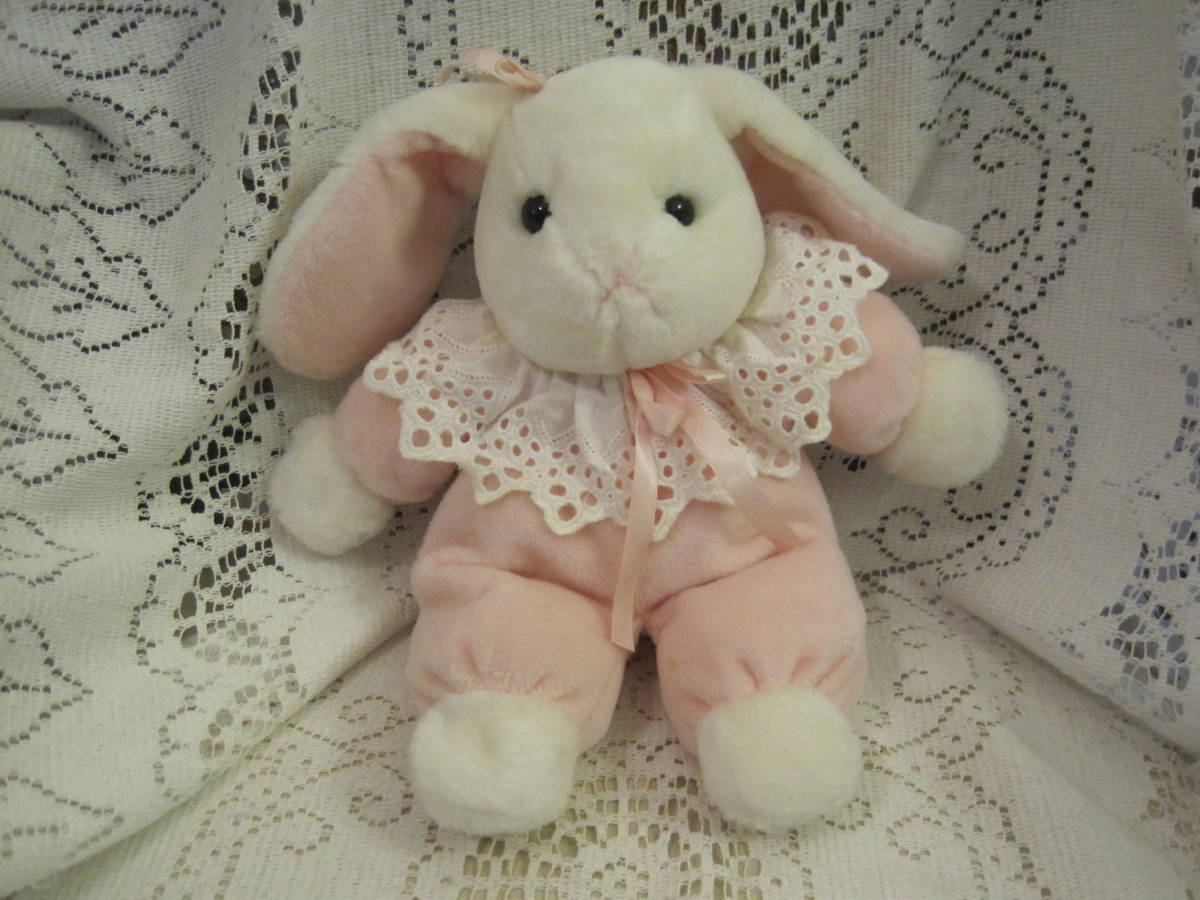 ビンテージ ぬいぐるみ ロップイヤーバニー うさぎ ピンク色 レース襟 ちょっとおへそ曲がりちゃん お口がx タグ切れ ウサギ一般 売買されたオークション情報 Yahooの商品情報をアーカイブ公開 オークファン Aucfan Com