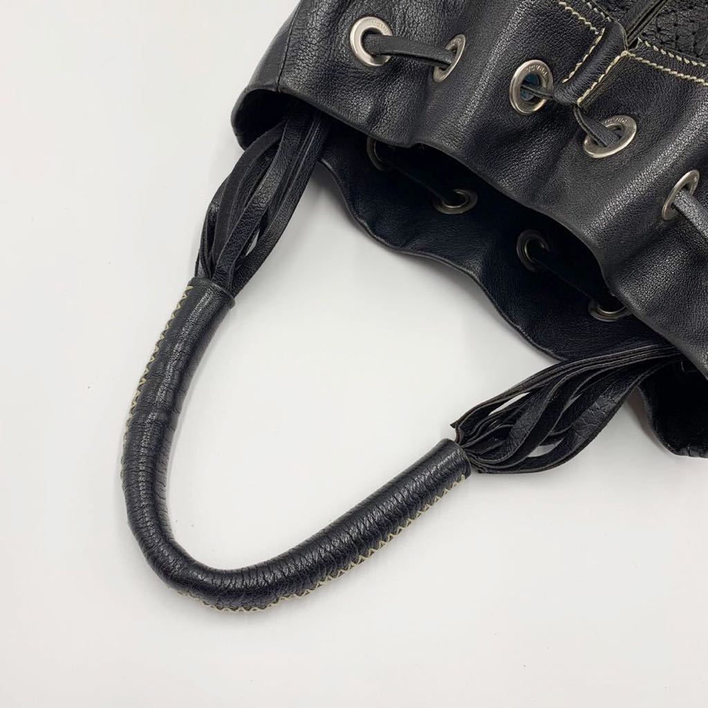 1円〜《未使用級》超レア PRADA プラダ パンチング フリンジ 