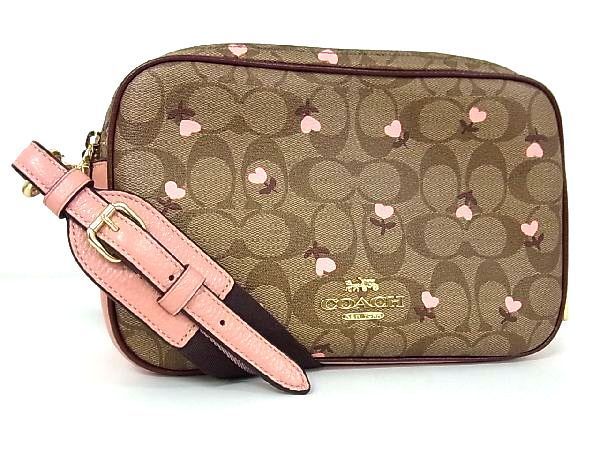 1円 □美品□ COACH コーチ C3239 ハートフローラル シグネチャー PVC 
