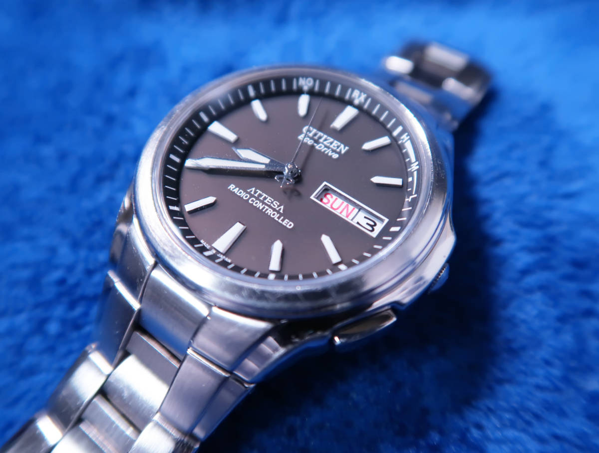 アテッサ シチズン メンズ アクトライン 腕時計 チタン CITIZEN 電波 