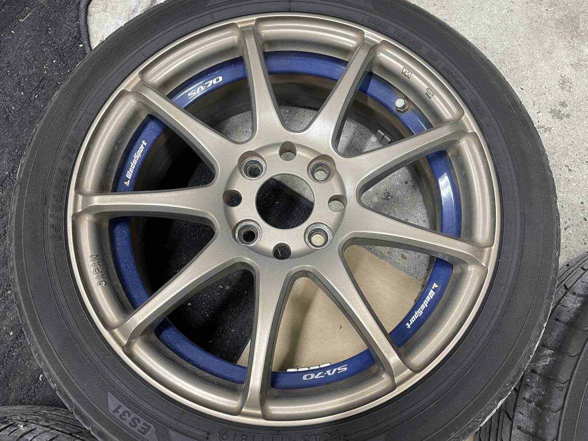 WedsSport SA-70 15インチ PCD100 5.5J +45 4穴 4本 ウェッズ