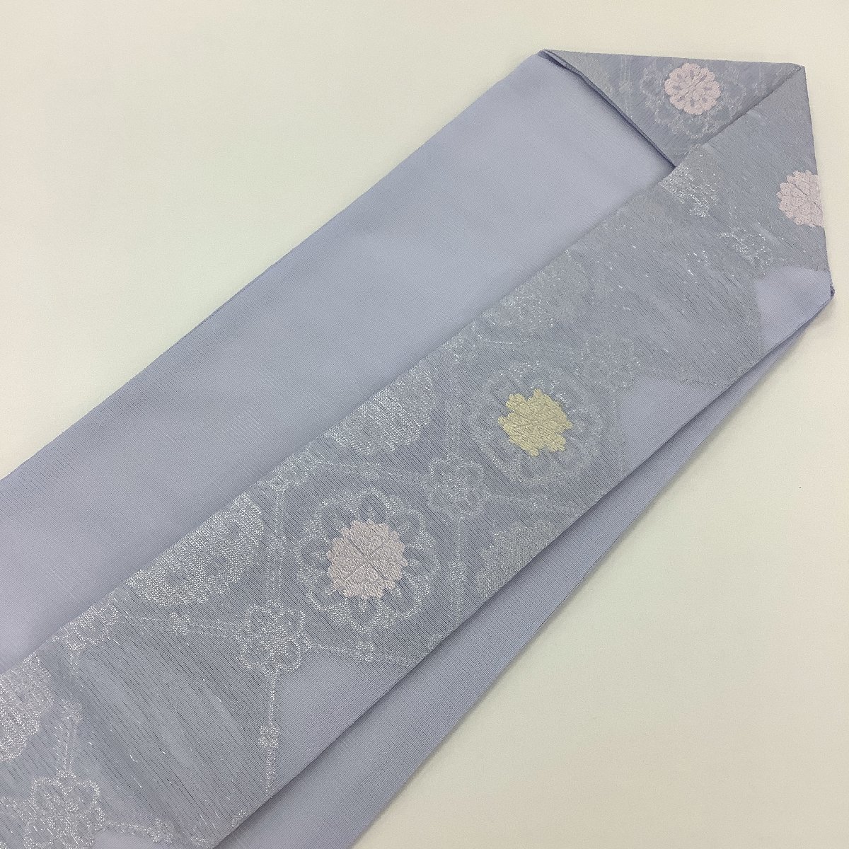 お仕立済み西陣織夏名古屋帯（花唐草：黒） 正絹名古屋帯 きもの都粋
