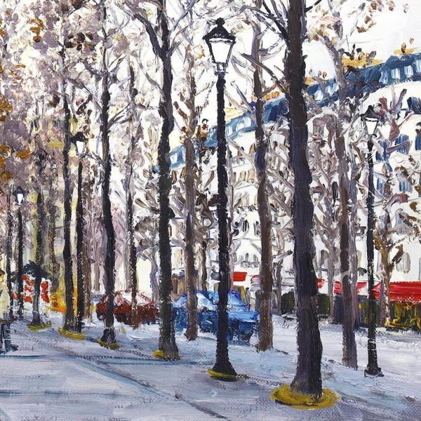 森下一夫 ［シャンゼリゼ］ 真作】【WISH】森下一夫「シャンゼリゼ