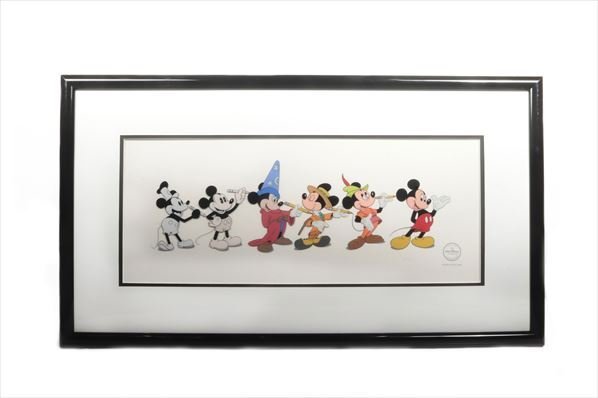 絵画 真作保証 Disney ディズニー ミッキーマウス セル画 アニメ 額装