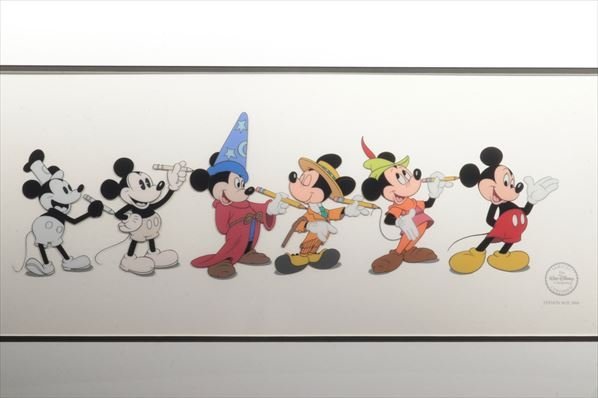 絵画 真作保証 Disney ディズニー ミッキーマウス セル画 アニメ 額装
