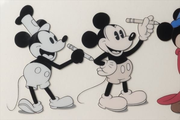 絵画 真作保証 Disney ディズニー ミッキーマウス セル画 アニメ 額装
