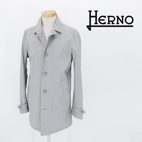 HERNO ヘルノ スプリングコート 50サイズ ライトグレー ストレッチ 春秋 イタリア 超美品 1円スタート メンズファッション コート