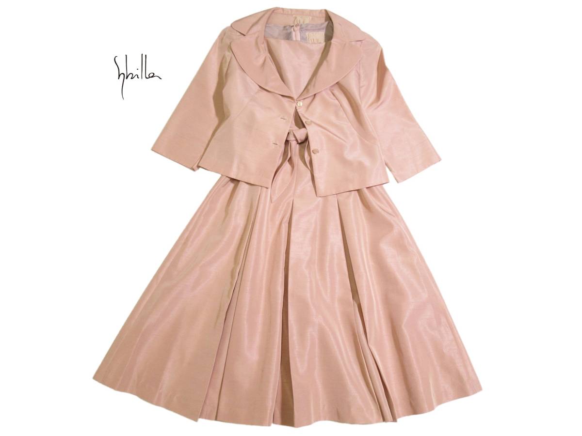 シビラ シャンタン ワンピース＆ジャケット シビラ Sybilla 素敵☆シャンタン風 ワンピース セットアップ スーツ M