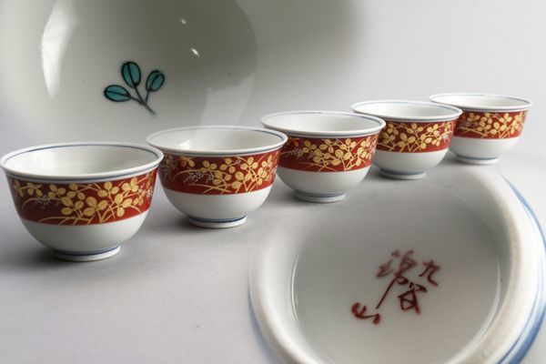 共箱 仁清写 茶道具 茶碗 平安 手塚桐鳳 金彩 抹茶碗 京焼 色絵 仁清