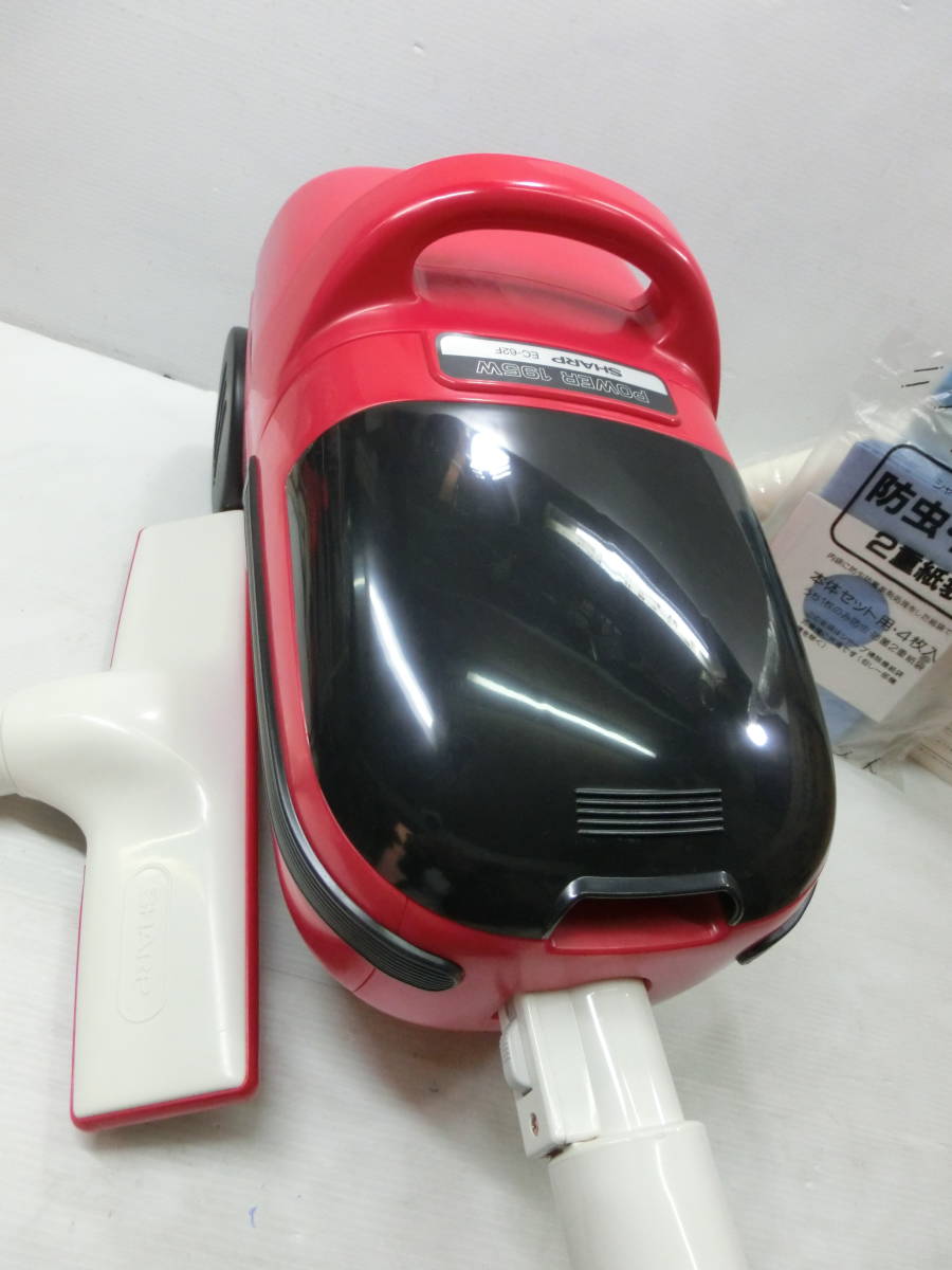 未使用.長期保管品】昭和レトロ◇シャープ 掃除機 EC-62F レッド 1989