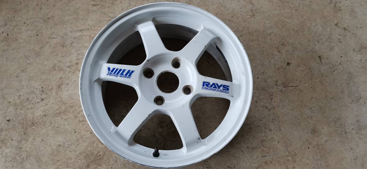 RAYS TE37 ホワイト 16インチ 7j 4穴/114.3 +42 1本 中古品 傷汚れあり 
