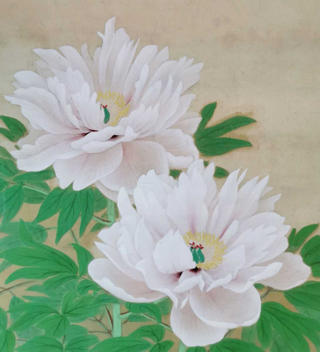 門八】□在銘□［牡丹蝶図］□掛軸□絹本□肉筆□花鳥図□牡丹□蝶