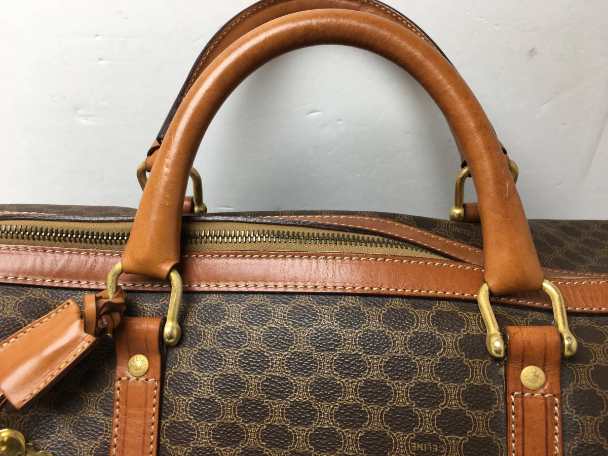 ☆CELINE セリーヌ☆本物鑑定済 ボストンバッグ 旅行バッグ マカダム柄