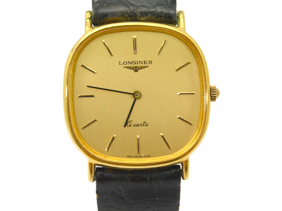 中古品] 動作OK【LONGINES】ロンジン メンズ クォーツ ゴールドカラー 