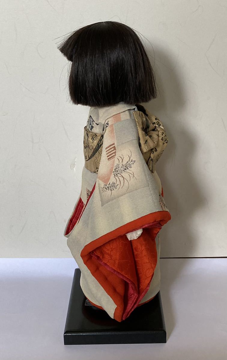 市松人形 森重春幸 作 約46cm 抱き人形 女の子 着せかえ人形 台座付き