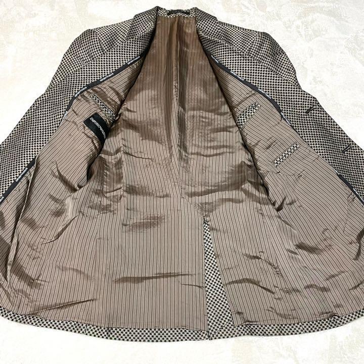 B45【美品】 EMPORIO ARMANI エンポリオアルマーニ 《光沢シルバー生地 