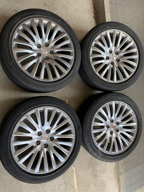 スズキ キザシ純正ホイール 18インチx8J ブリヂストン トランザ T005A 