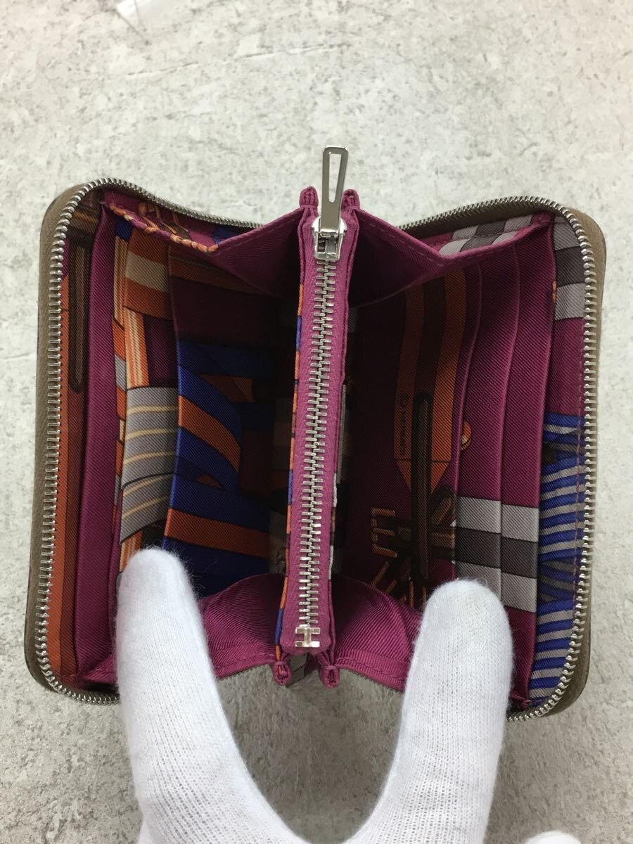 HERMES◆コインケース/レザー/BEG HERMES エルメス Hermes HERMES◇アザップ&frasl;シルクイン&frasl;Z刻印&frasl;コインケース （(5 ストラップ付