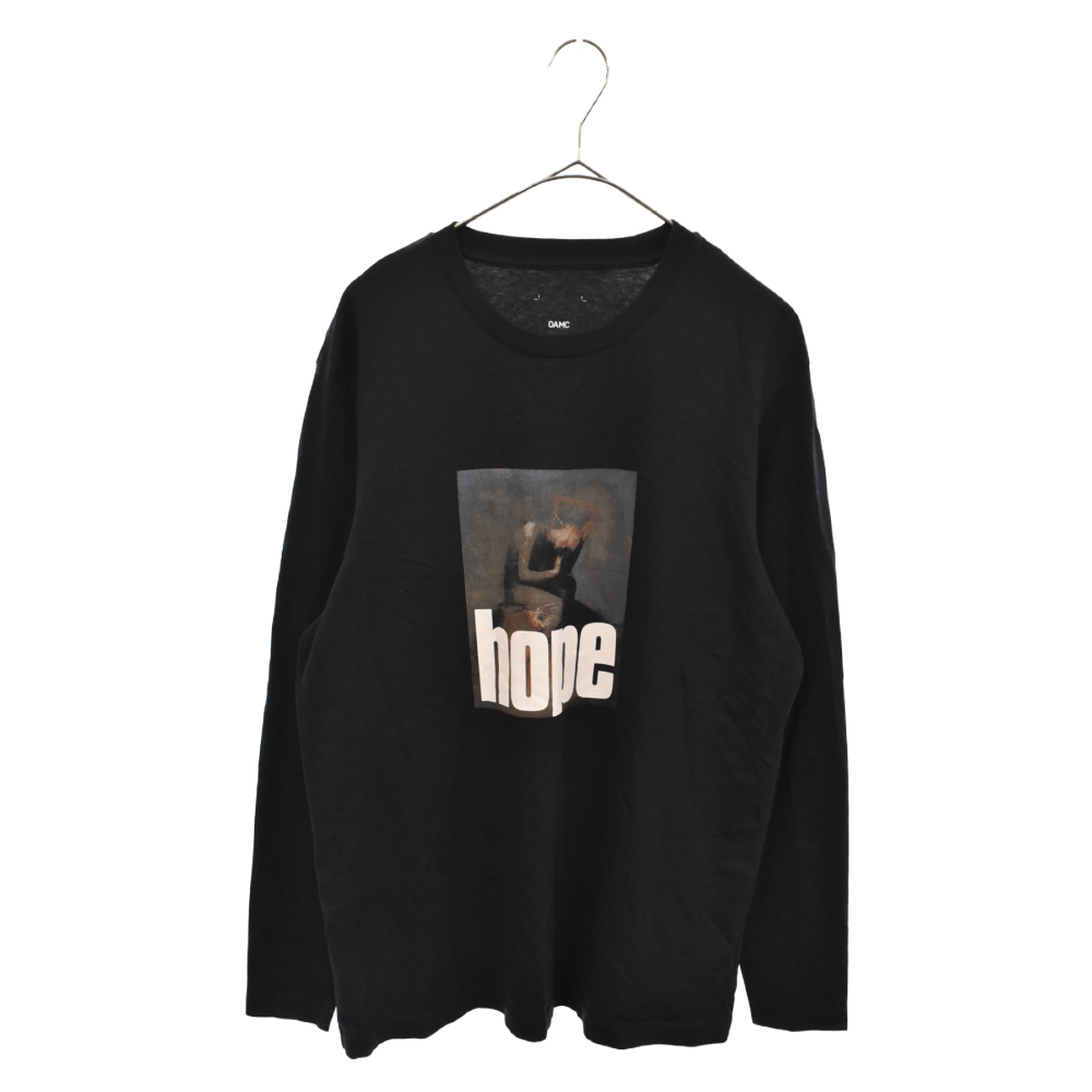 OAMC プリント ロングスリーブTシャツ Edition HOPE 黒 ロンT Tシャツ 