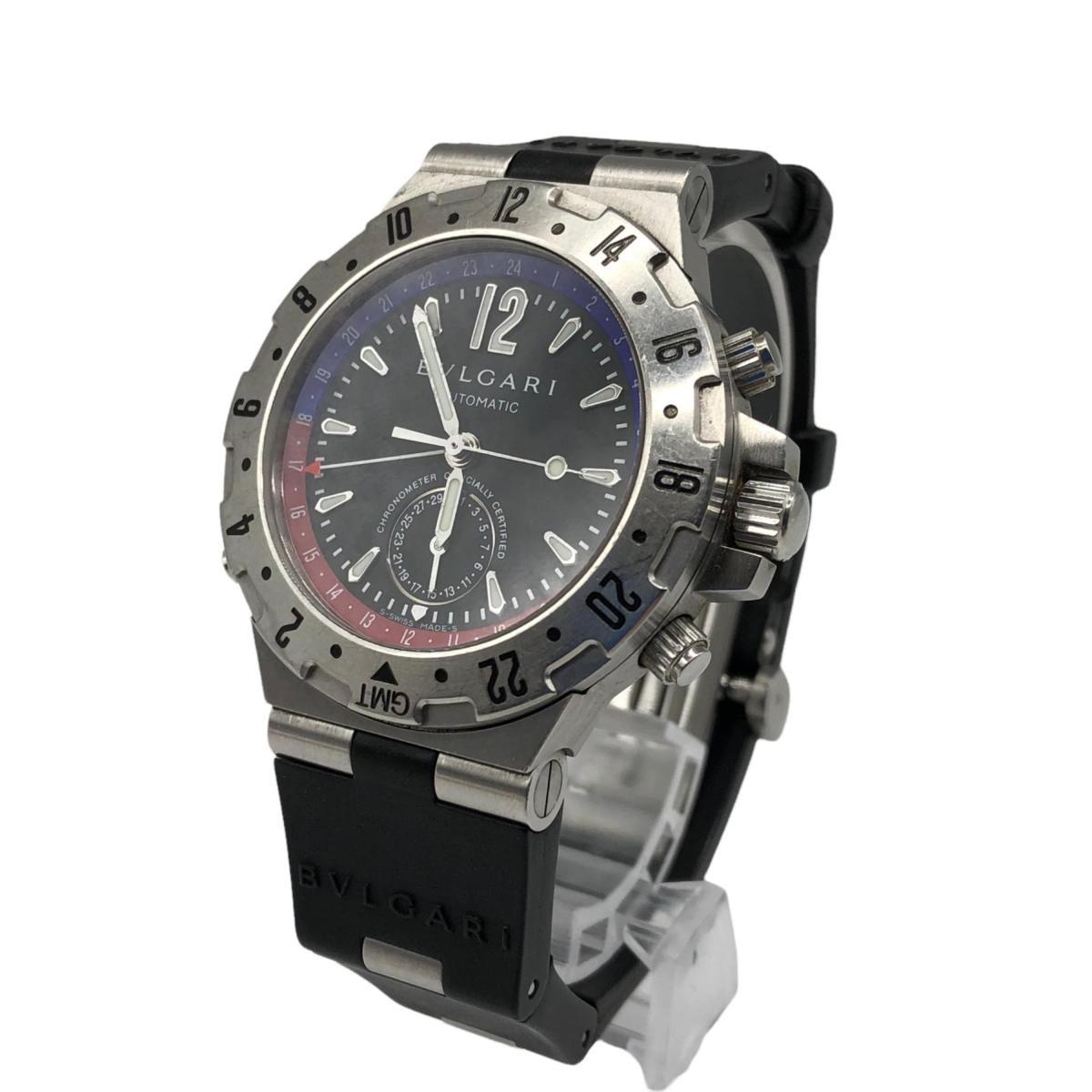 1円 ブルガリ ディアゴノ プロフェッショナル GMT40S AT 黒文字盤 