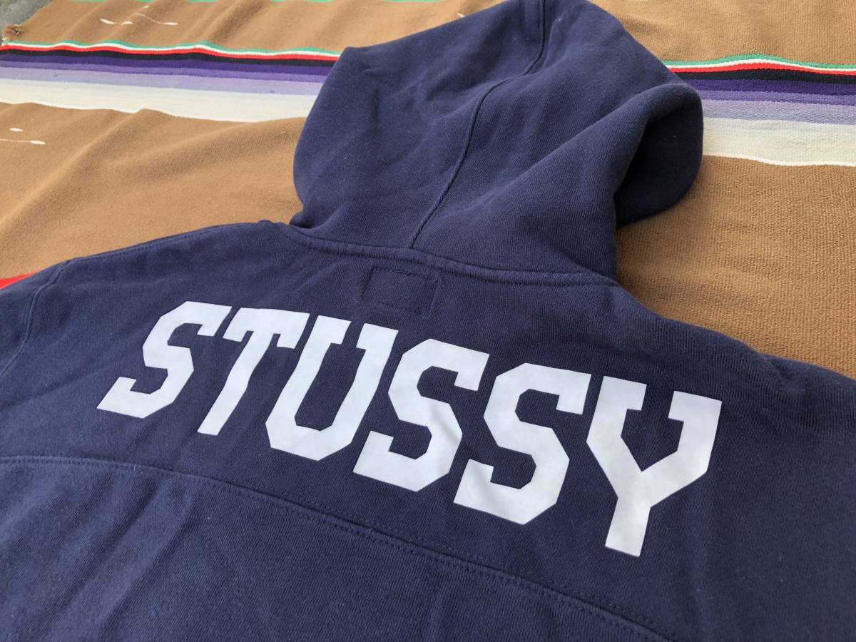 Stussy ブラック フルジップパーカー Lサイズ　紺タグ　90s 中古・古着通販】stussy (ステューシー) スウェットプルオーバー