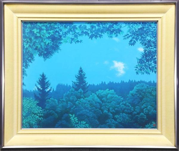 限定1200部 東山魁夷「緑の窓」岩絵具方式複製画 12号