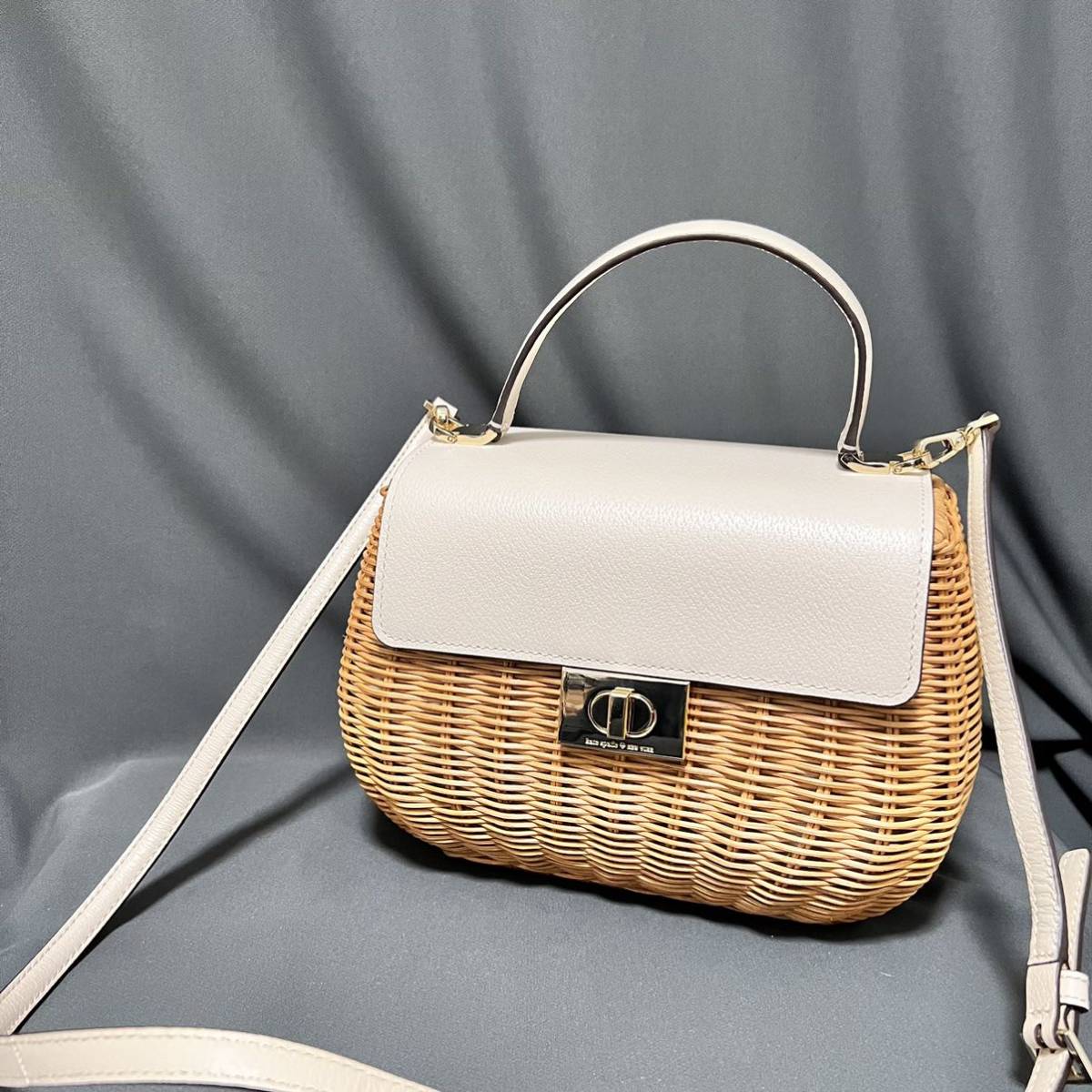 美品 kate spade かごバッグ ショルダーバッグ ハンドバッグ 2way 