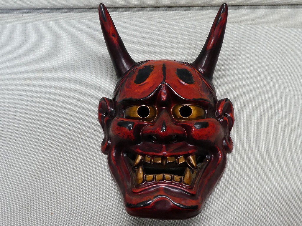 ○般若面 お面 壁掛け 魔除け 能面 鬼面 オブジェ 置物 インテリア 